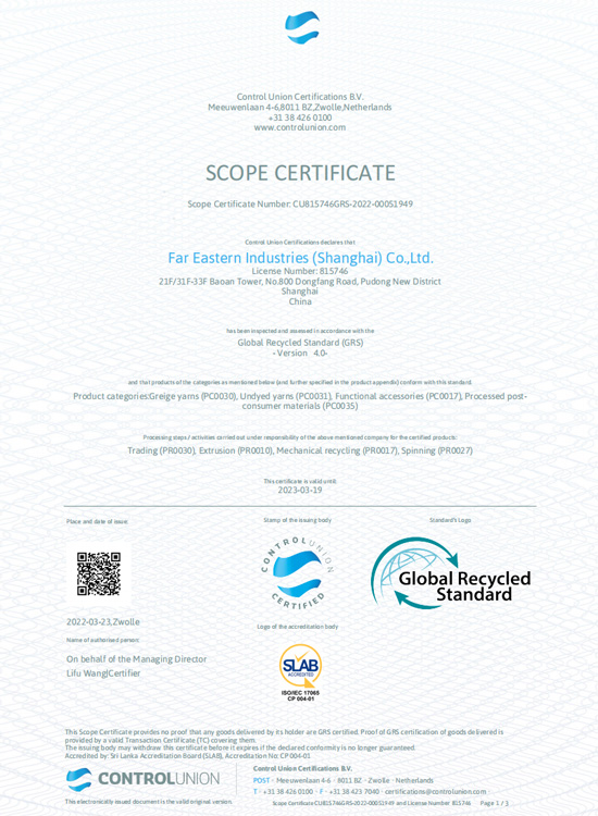 GRS  Scope  Certificate